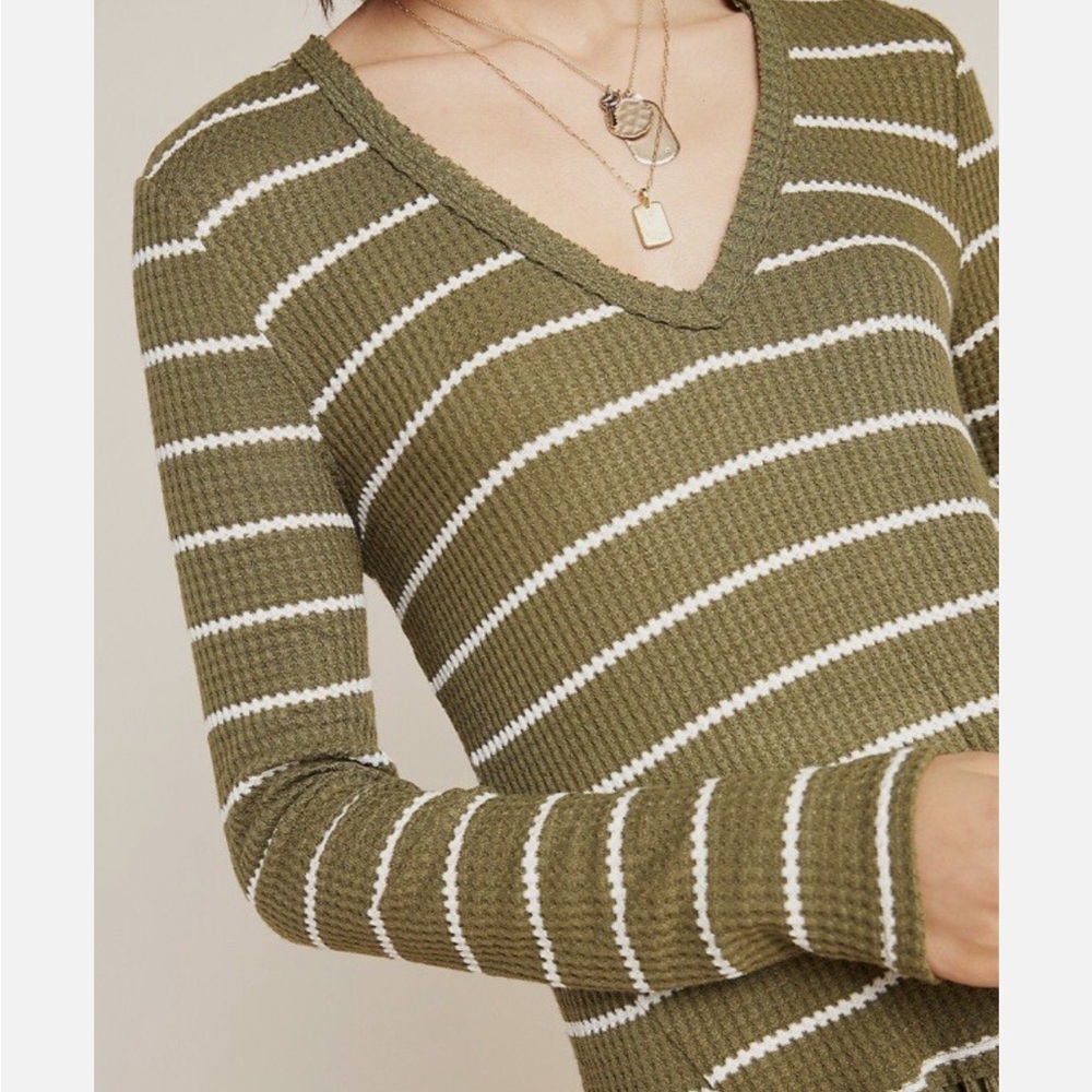 Anthropologie EritAli Striped Tallie Peplum top - Picture 4 of 10